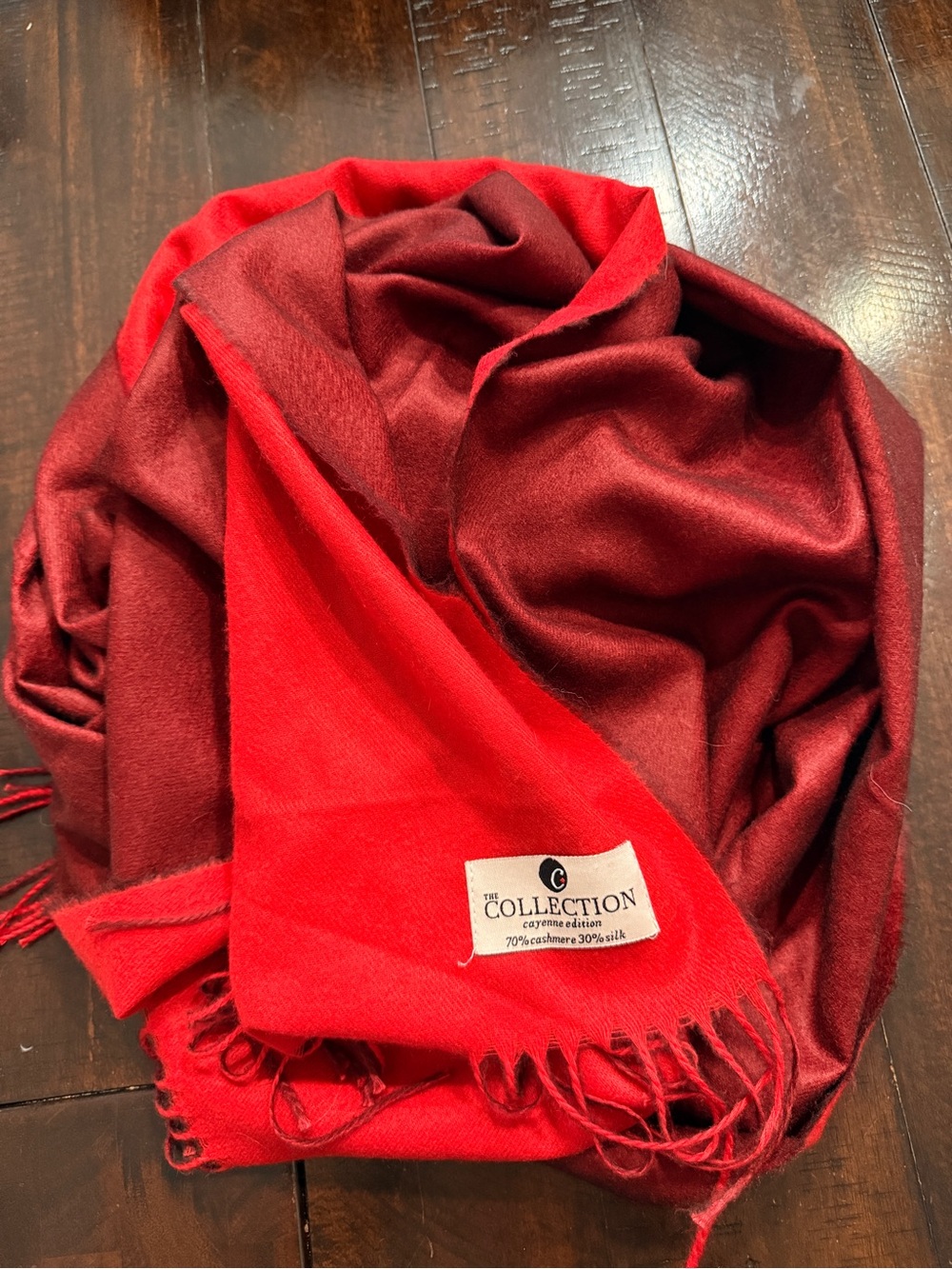 The Collection Two-Tone Red Scarf